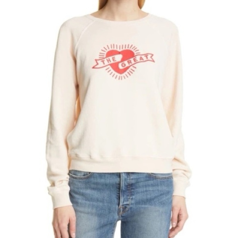 THE GREAT. Heart Sweatshirt never worn